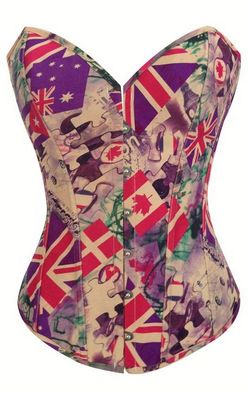 Flag Print Sexy Corset Purple